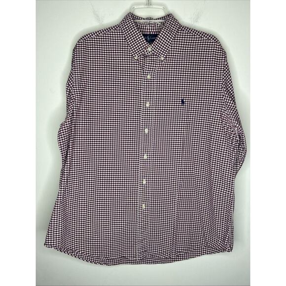 Ralph Lauren Other - Vintage Ralph Lauren Men’s Custom Fit Button Down Shirt XL Red White Checkered